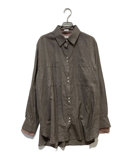 RITO（リト）Rito (リト) DOUBLE LAYERED SHIRT ブラウン サイズ:38の古着・服飾アイテム