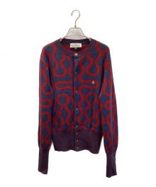 Vivienne Westwood（ヴィヴィアンウエストウッド）の古着「SQUIGGLE LADY CARDI LIGHT/ジャガードカーディガン」｜グレー