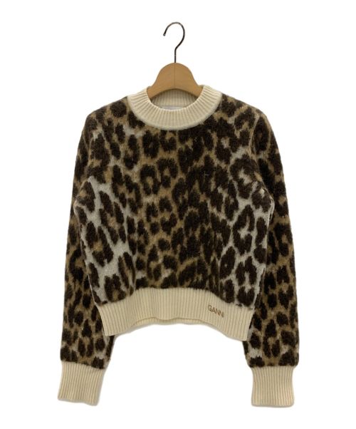 GANNI（ガニー）Ganni (ガニー) Leopard Jacquard O-neck ベージュ サイズ:XSの古着・服飾アイテム