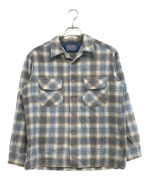 PENDLETON（ペンドルトン）PENDLETON (ペンドルトン) 70'sオンブレチェックオープンカラーシャツ ブルー サイズ:Ｌの古着・服飾アイテム