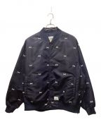 WTAPSダブルタップス）の古着「TEAM JACKET NYLON TWILL TEXTILE/詩集MA-1」｜ネイビー