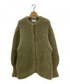 CLANEクラネ）の古着「COLOR MOHAIR SHAGGY CARDIGAN」｜グリーン