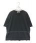 fabiana filippi（ファビアナフィリッピ）の古着「Cotton Stripe Detail T-Shirt」｜ブラック