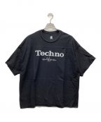 ISNESS MUSICイズネス ミュージック）の古着「TECHNO REFLECT PRINT T-SHIRT」｜ブラック