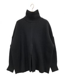 CLANE（クラネ）の古着「DOUBLE FACE CENTER SLIT RIB KNIT TOPS」｜ブラック