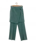 LE CIEL BLEUルシェルブルー）の古着「Layered Tailored Pants」｜グリーン