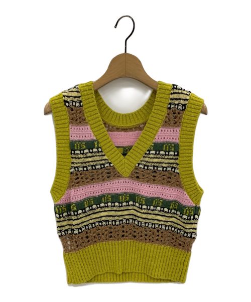 MAISON SPECIAL（メゾンスペシャル）MAISON SPECIAL (メゾンスペシャル) Multicolor Knit Vest イエロー サイズ:FREEの古着・服飾アイテム