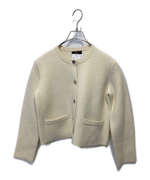 theory（セオリー）theory (セオリー) Felted Wool Cash Classic Knit JKT アイボリー サイズ:Pの古着・服飾アイテム