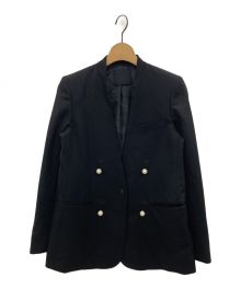 CINOH（チノ）の古着「NO COLLAR PEARL BUTTON JACKET」｜ブラック