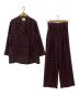 AMERI（アメリ）の古着「OTCHED LAPEL CHECK DOUBLE JACKET&2WAY WIDE BELT CHECK PANTS」｜パープル