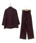 AMERI (アメリ) OTCHED LAPEL CHECK DOUBLE JACKET&2WAY WIDE BELT CHECK PANTS パープル サイズ:JK:F/PNT:S：19000円