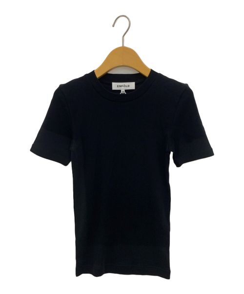 ENFOLD（エンフォルド）ENFOLD (エンフォルド) WASHABLE COMPACT BASIC T-SHIRT ブラック サイズ:38の古着・服飾アイテム