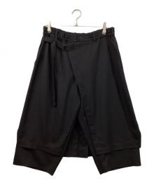 GROUND Y（グラウンドワイ）の古着「WOOL/POLYESTER GABARDINE WRAP PANTS TYPE 1」｜ブラック