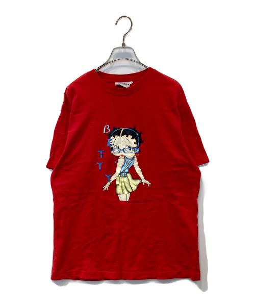 BETTY BOOP（ベティー・ブープ）BETTY BOOP (ベティー・ブープ) プリントTシャツ レッド サイズ:Lの古着・服飾アイテム