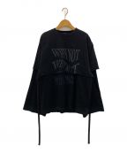 MAISON SPECIALメゾンスペシャル）の古着「WHY NOT Layered Long T-shirt」｜ブラック