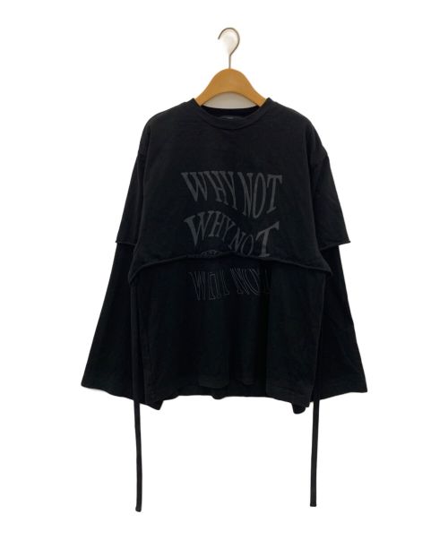 MAISON SPECIAL（メゾンスペシャル）MAISON SPECIAL (メゾンスペシャル) WHY NOT Layered Long T-shirt ブラック サイズ:FREEの古着・服飾アイテム