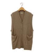 WANDERUNGワンデルング）の古着「Cotton Cashmere side open vest」｜ベージュ