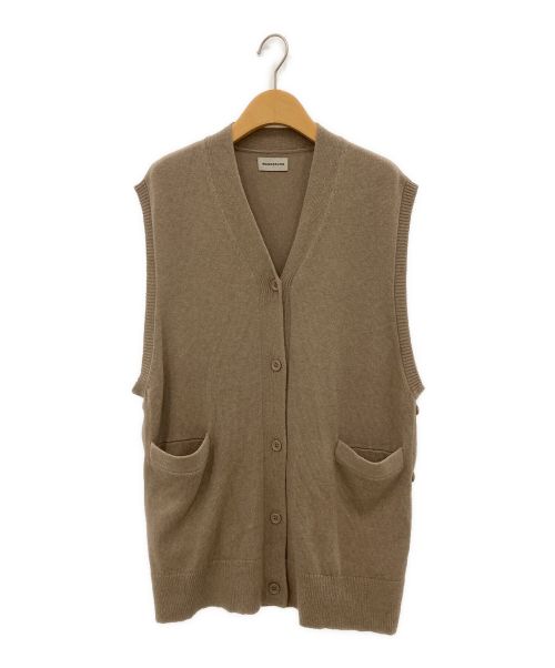 WANDERUNG（ワンデルング）WANDERUNG (ワンデルング) Cotton Cashmere side open vest ベージュ サイズ:FREEの古着・服飾アイテム