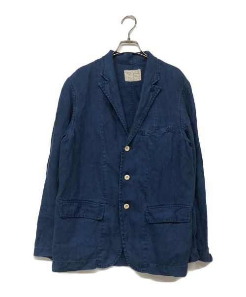 Porter Classic（ポータークラシック）Porter Classic (ポータークラシック) 製品染リネンテーラードジャケット ブルー サイズ:Ｍの古着・服飾アイテム