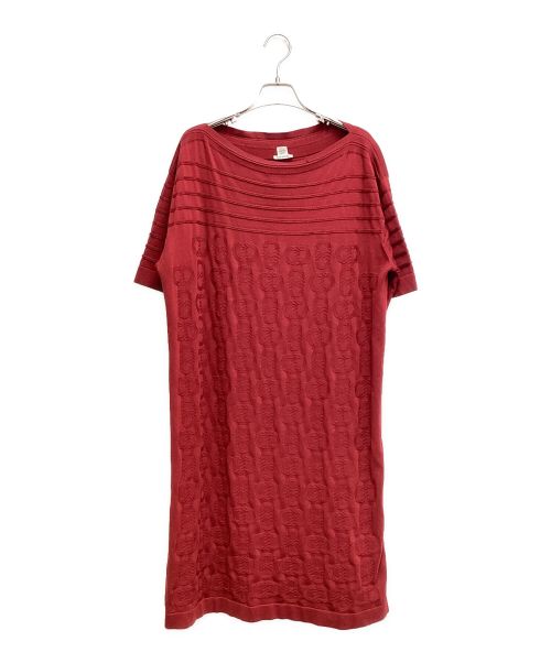 HERMES（エルメス）HERMES (エルメス) Chaine d'Ancre knit dress（シェーヌダンクルニットワンピース） レッド サイズ:42の古着・服飾アイテム