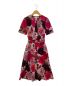 OSCAR DE LA RENTA（オスカーデラレンタ）の古着「Dahlia Print Short Sleeve Dress」｜ピンク