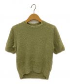 AURALEEオーラリー）の古着「COTTON LINEN CUT SHAGGY KNIT TEE」｜グリーン