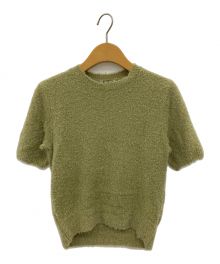 AURALEE（オーラリー）の古着「COTTON LINEN CUT SHAGGY KNIT TEE」｜グリーン