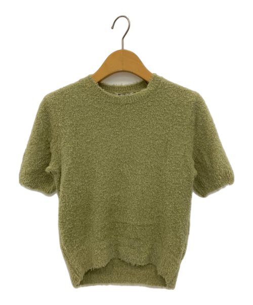 AURALEE（オーラリー）AURALEE (オーラリー) COTTON LINEN CUT SHAGGY KNIT TEE グリーンの古着・服飾アイテム