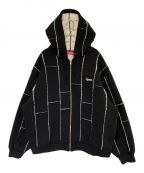 SUPREMEシュプリーム）の古着「Faux Shearling Zip Up Hooded Sweatshirt」｜ブラック