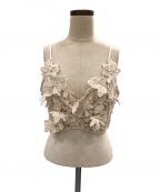 MARGEマージ）の古着「Floral lace cropped bustier」｜ベージュ