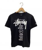 stussy×FRAGMENT DESIGNステューシー×フラグメントデザイン）の古着「Tシャツ」｜ブラック