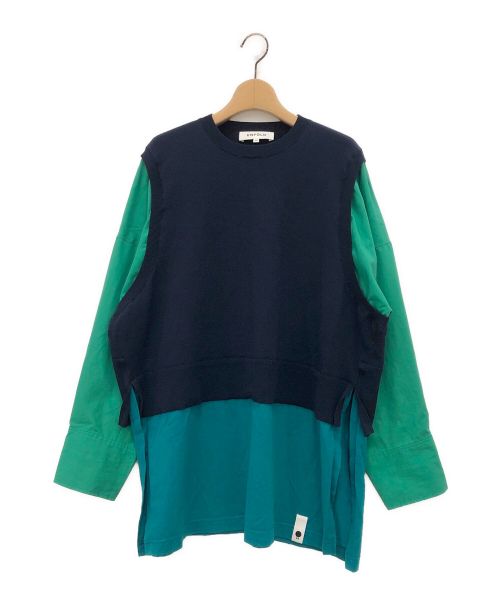 ENFOLD（エンフォルド）ENFOLD (エンフォルド) FAKE LAYERED PULLOVER ネイビー サイズ:38の古着・服飾アイテム