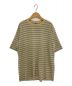 AURALEE（オーラリー）の古着「HARD TWIST COTTON BORDER TEE」｜ベージュ×グリーン