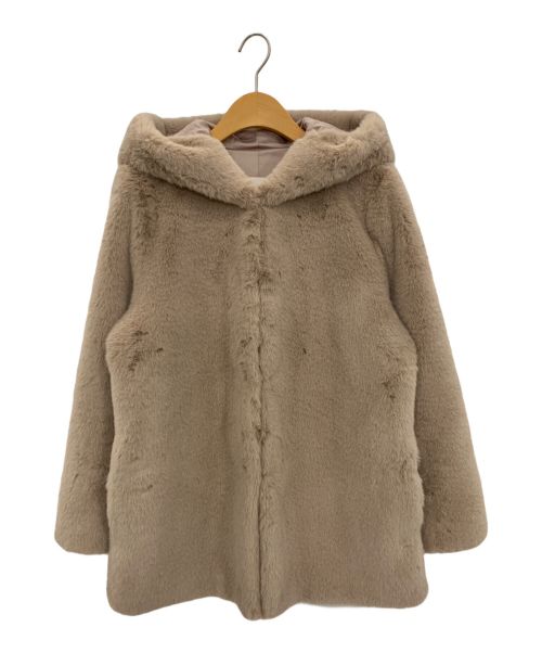 LEMONPLET（レモンプレット）LEMONPLET (レモンプレット) FAUX FUR BIEN HOODED JACKET ベージュ サイズ:Medium sizeの古着・服飾アイテム