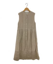 STEVEN ALAN（スティーブンアラン）の古着「JACQUARD NO SLEEVE DRESS」｜ベージュ