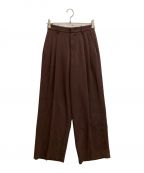 TODAYFULトゥデイフル）の古着「Tuck Wide Trousers」｜ブラウン