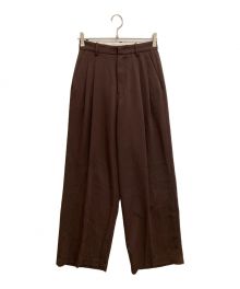 TODAYFUL（トゥデイフル）の古着「Tuck Wide Trousers」｜ブラウン