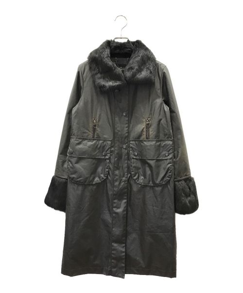 Barbour（バブアー）Barbour (バブアー) ANYA HINDMARCH (アニヤハインドマーチ) オイルドコート ブラウン サイズ:UK10の古着・服飾アイテム