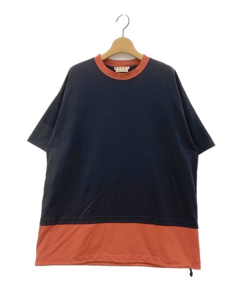 MARNI（マルニ）MARNI (マルニ) バイカラークルーネックTシャツ ネイビー サイズ:46の古着・服飾アイテム