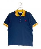 WALES BONNERウェールズボナー）の古着「Sun Logo Polo」｜ネイビー×イエロー