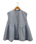 ELLAエラ）の古着「doby cloth frill vest」｜ライトブルー