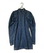 ROTATEロテート）の古着「Kim Ruched Chambray Mini Dress」｜インディゴ