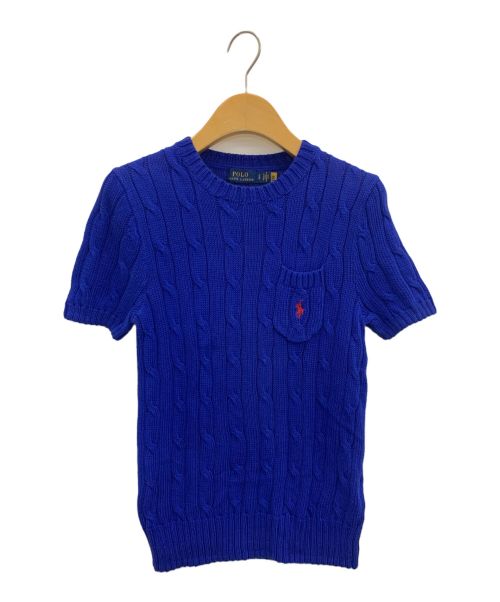 POLO RALPH LAUREN（ポロ・ラルフローレン）POLO RALPH LAUREN (ポロ・ラルフローレン) 半袖ケーブルニット ブルー サイズ:SPの古着・服飾アイテム