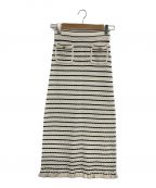 Sandroサンドロ）の古着「Striped Knit Midi Skirt」｜ホワイト