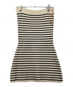 CELINEセリーヌ）の古着「Bandeau Dress in Striped Wool」｜アイボリー