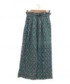 mala KALANCHOEマーラ カランコエ）の古着「Cotton Linen Botanical Print Wide Pants」｜グリーン