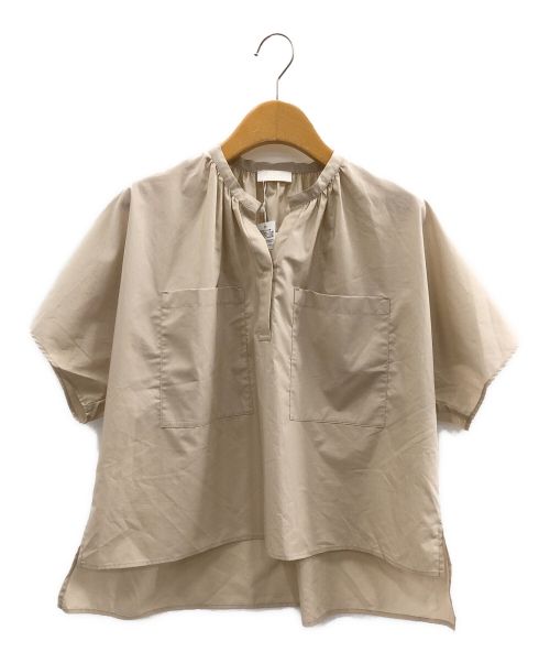 BALLSEY（ボールジィ）BALLSEY (ボールジィ) プロセスドコットン ショートブラウス ベージュ サイズ:36の古着・服飾アイテム