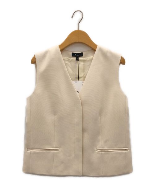 theory（セオリー）theory (セオリー) Oxford Crepe CL Slim Vest アイボリー サイズ:Sの古着・服飾アイテム