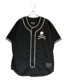 Mastermind JAPAN×MITCHELL & NESS（マスターマインド ジャパン×ミッチェルアンドネス）の古着「バックスカルロゴベースボールシャツ」｜ブラック