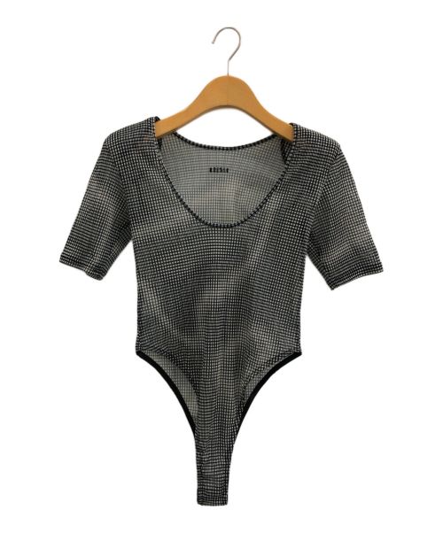 PRANK PROJECT（プランクプロジェクト）PRANK PROJECT (プランクプロジェクト) Moire Printed Tulle Bodysuit ブラック サイズ:FREEの古着・服飾アイテム